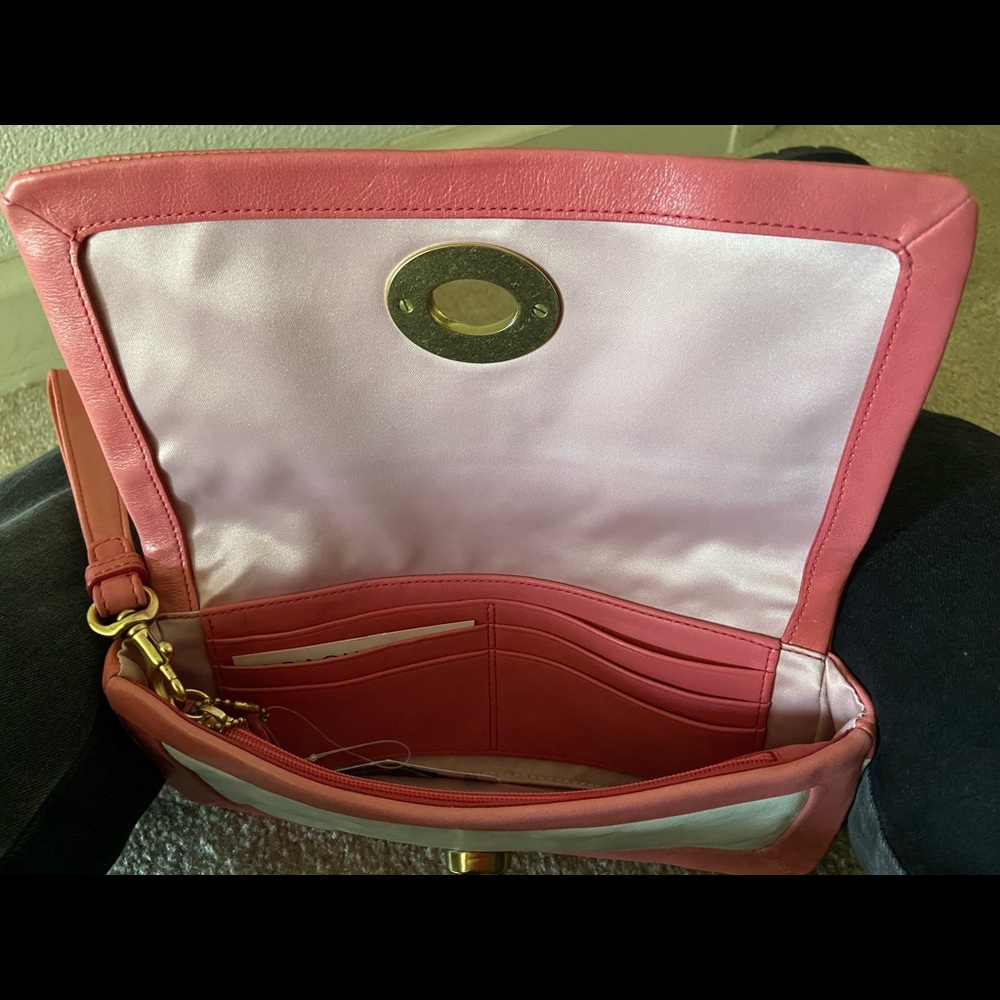 Coach Large Flap Leather Clutch - Picture 3 of 4